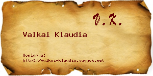 Valkai Klaudia névjegykártya